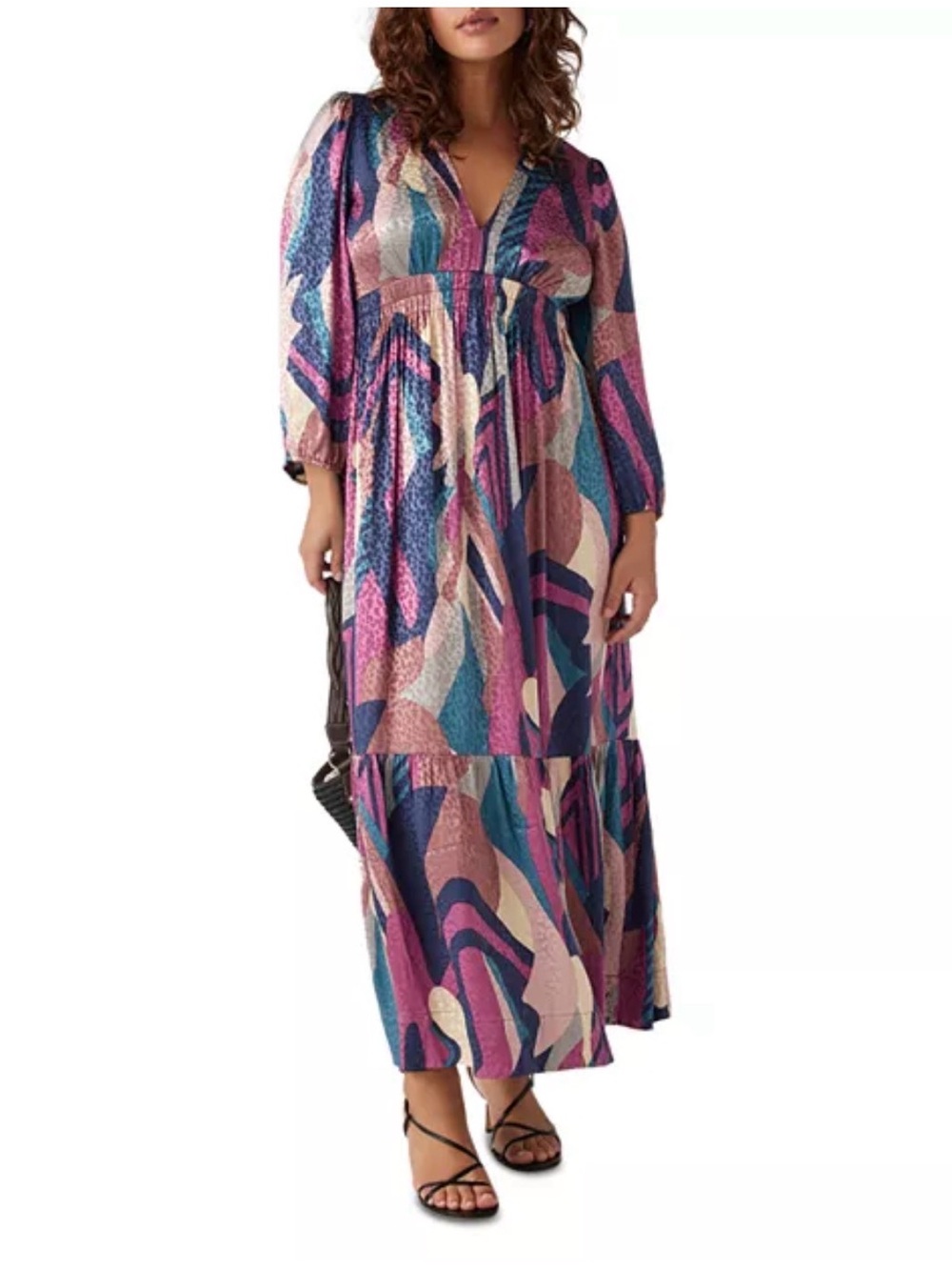 BA&SH Women's V-neck Long Sleeve Wina Maxi Dress - Multicolour, Sz 6 [US]